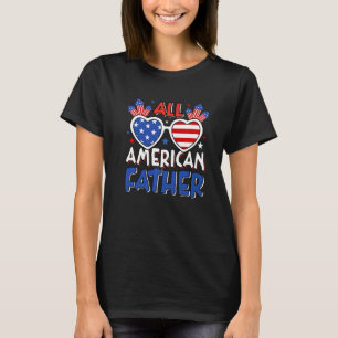 T-shirt Homens All American Père 4 juillet Drapeau américa