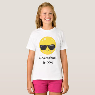 T-shirt Homeschool est Cool Sunshade Emoji