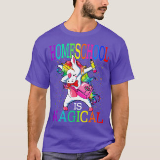 T-shirt Homeschool Est Magique Retour À L'École Unicorn