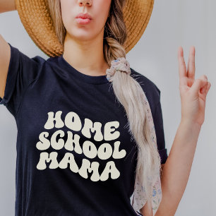 T-shirt Homeschool Mama Retro Couleurs de texte personnali