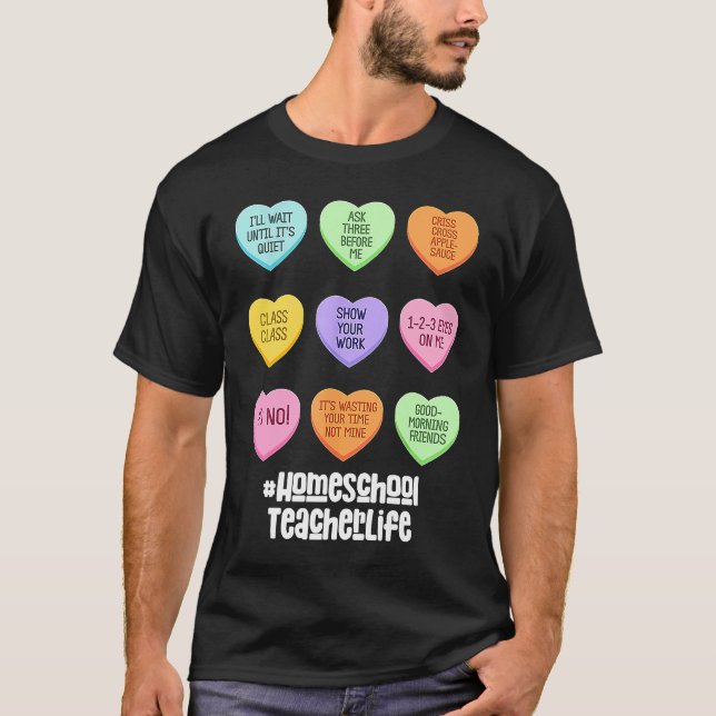 T-shirt Homeschool Teacher Valentines Day Conversation Hea (Devant)