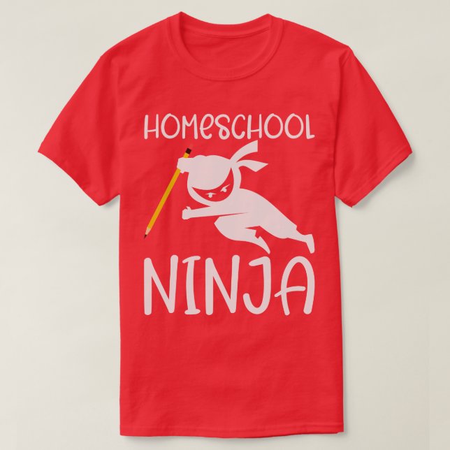 T-shirt Homeschooler Ninja Learning Homeschooling Design (Design devant)