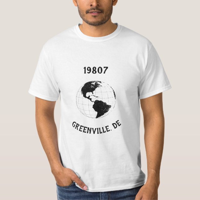 T-shirt Hometown City State Code postal Globe World Map (Devant)