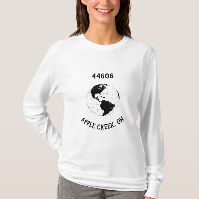 T-shirt Hometown City State Code postal Globe World Map (Devant)