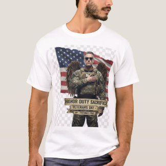 T-shirt Hommage à la fête des vétérans – Honneur, Devoir, 