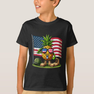 T-shirt Hommage Ananas Américain Drapeau Jour commémoratif