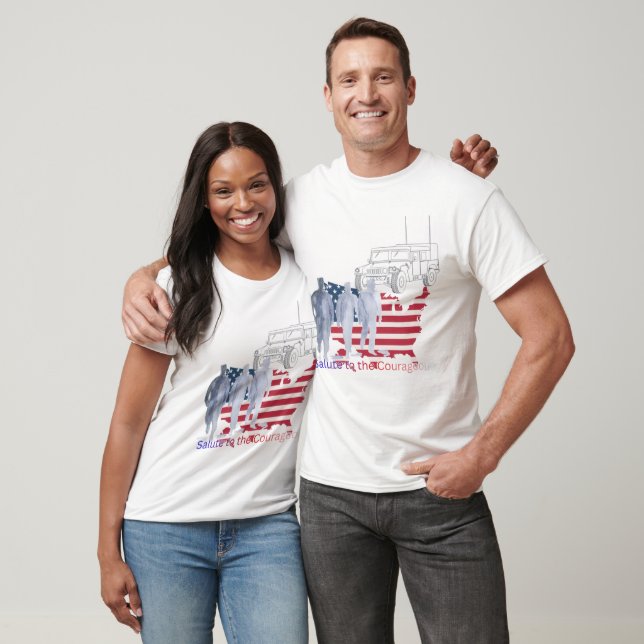 T-shirt Hommage aux cœurs courageux blanc (Unisexe)