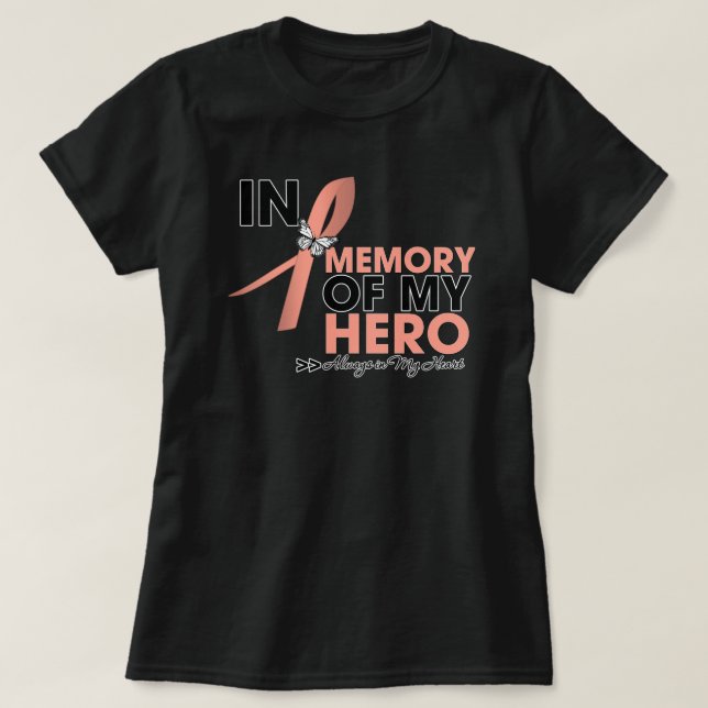 T-shirt Hommage de cancer du corps utérin dans la mémoire (Design devant)