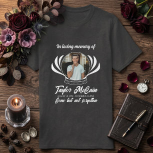 T-shirt Hommage Mémorial Photo Fleurs Sombres En Souvenir