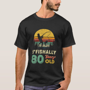 T-shirt Homme 80e anniversaire pêcheur 80 ans