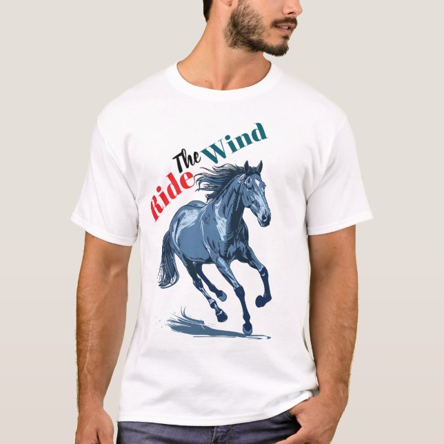 T-shirt homme à cheval - Design graphique (Devant)