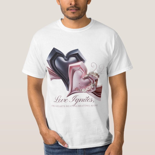 T-shirt homme à double coeur (Devant)