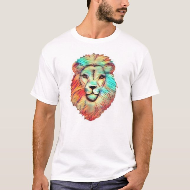 T-shirt homme à la tête de lion (Devant)