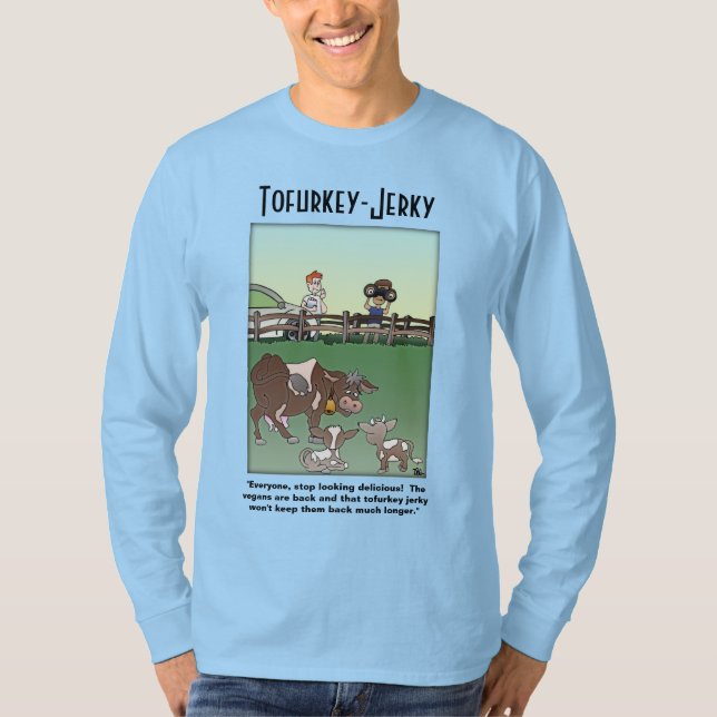 T-shirt homme à longue feuille Tofurkey-Jerky (Devant)