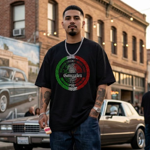 T-shirt homme à thème Mexique avec le nom de famil