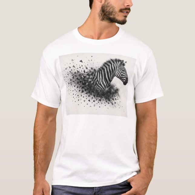 T-Shirt Homme Abstract Zebra Burst (Devant)