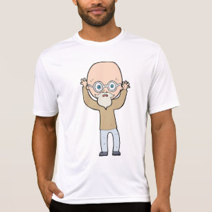 T-shirt Homme âgé drôle, chauve et excentrique avec barbe