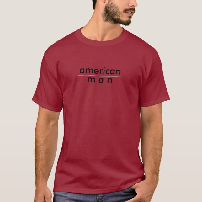 T-shirt Homme Américain Marron (Devant)