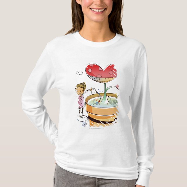 T-shirt Homme arrosant un plante mis en pot (Devant)