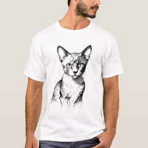 T-Shirt homme avec croquis de chat Devon Rex