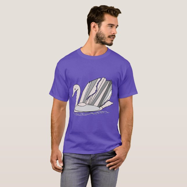 T-shirt homme avec cygne Art déco (Devant entier)
