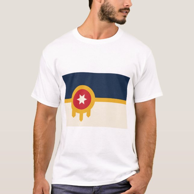 T-shirt Homme avec drapeau de Tulsa, Oklahoma (Devant)