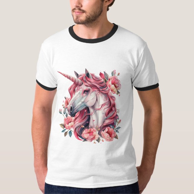 T-shirt homme avec licorne. (Devant)