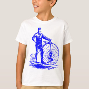 T-shirt Homme avec Penny Farthing - Bleu