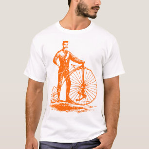 T-shirt Homme avec Penny Farthing - Orange