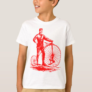 T-shirt Homme avec Penny Farthing - Rouge