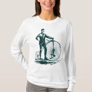 T-shirt Homme avec Penny Farthing - Vert foncé