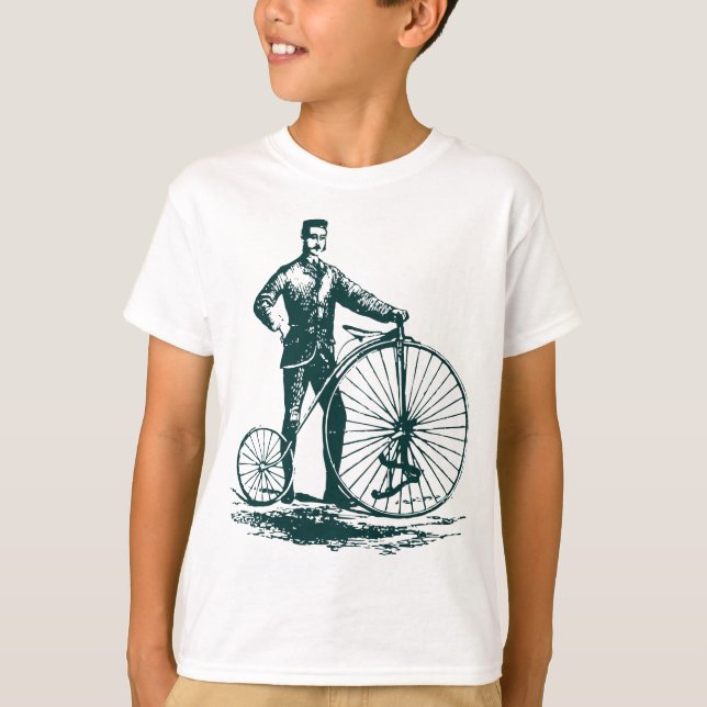 T-shirt Homme avec Penny Farthing - Vert foncé (Devant)