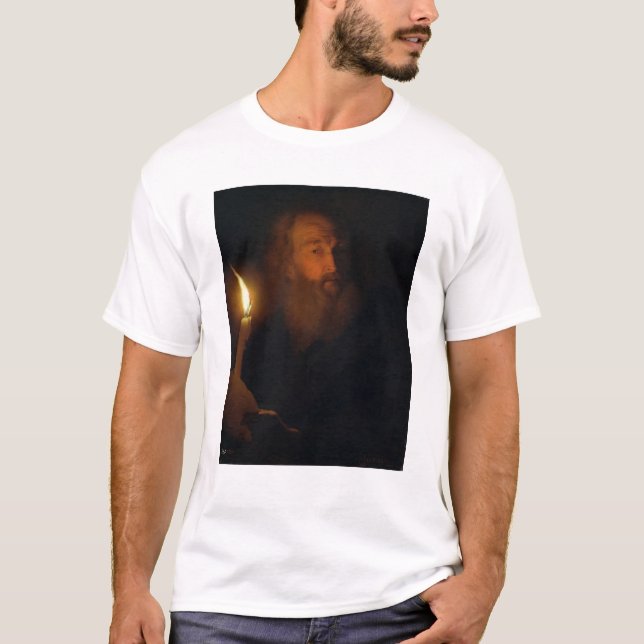 T-shirt Homme avec une bougie (Devant)