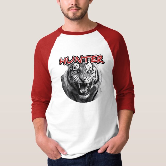 T-shirt homme basic à manches 3/4 raglan (Devant)