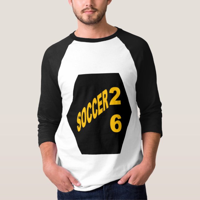 T-shirt homme basic à manches 3/4 raglan SOCCER 26 (Devant)