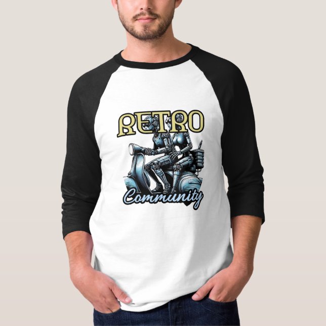 T-shirt homme basic à manches raglan 3/4 (Devant)