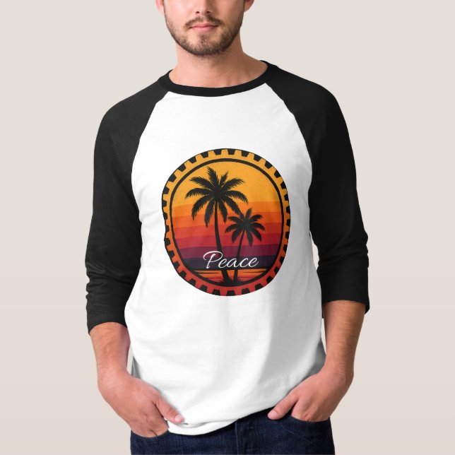 T-Shirt homme basic à manches raglan 3/4 (Devant)