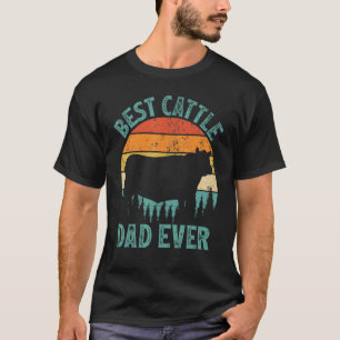 T-shirt Homme Bétail Vintage Meilleur Papa de Bétail de T