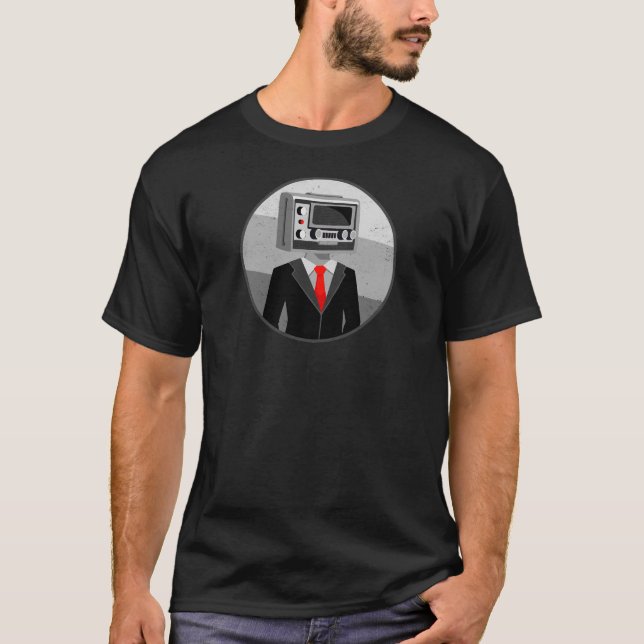 T-shirt Homme Bien Habillé Avec Une Tête De Radio (Devant)