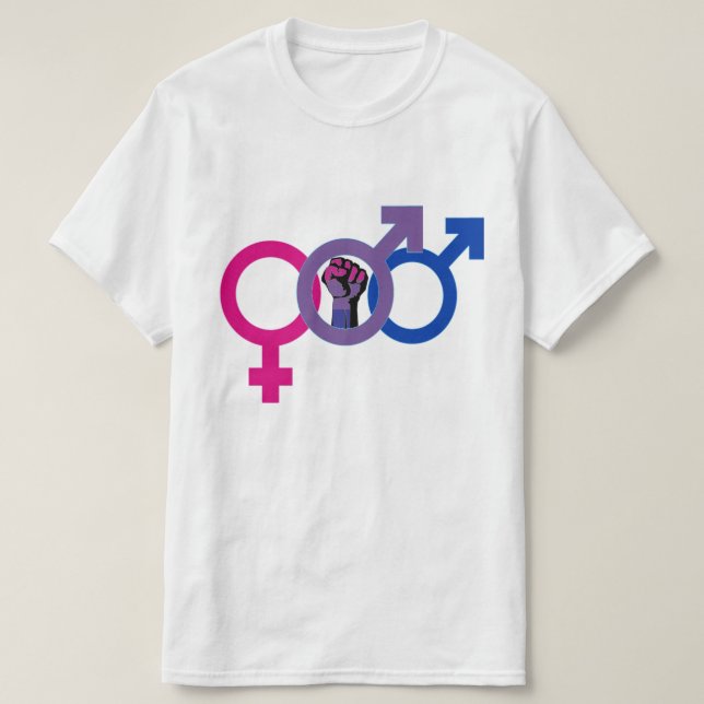 T-shirt Homme bisexuel Pouvoir LGBTQ+ (Design devant)