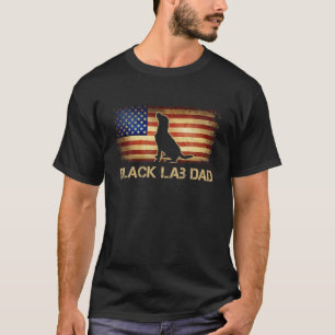 T-shirt Homme Black Lab Papa Vintage American Flag Patriot