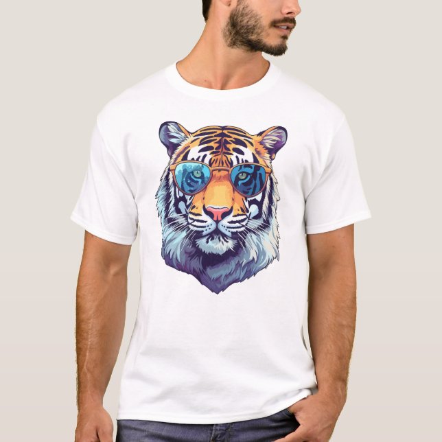 T-shirt homme blanc modifiable avec 🐯 TIGER (Devant)