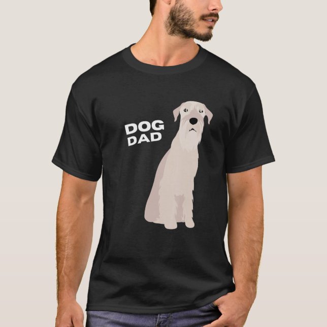 T-shirt Homme blanc Schnauzer Chien papa Homme (Devant)