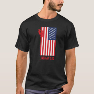 T-shirt Homme Câble électrique Linéaire Papa Usa Fête des 