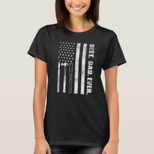 T-shirt Homme Carpenter Papa Usa Drapeau Meilleur Travaill