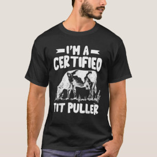 T-shirt homme certifié tireur de trayon drôle vach