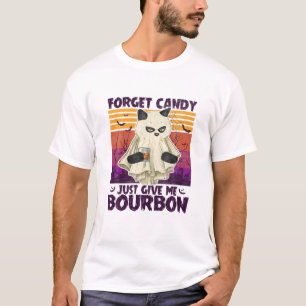 T-shirt Homme Chat Noir Oubliez Les Bonbons Juste Me Donne
