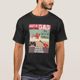T-shirt Homme Chat Papa Gamer Papa Guitare Papa Dire aux p