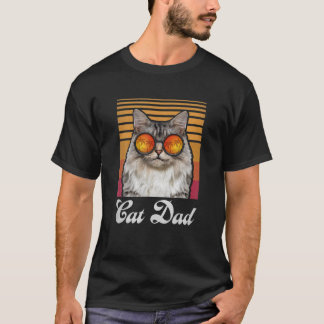 T-shirt Homme Chat Papa Vintage Style Amoureux des chats D