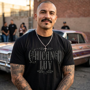 T-shirt Homme Chicano amour noir Nom personnalisé